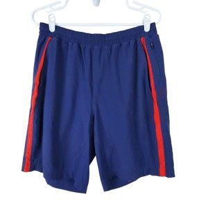 Four Laps Athletic Shorts Mens LG Blue Activewear Lined Stretch